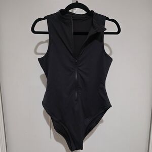 *NTW* SKIMS Womens Recyced Swim Zip Front Sleeveless One Piece